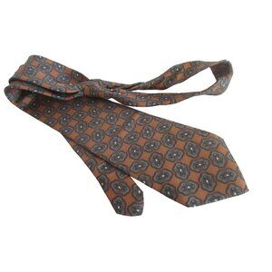 Vintage Silk Neck Tie 3” 56" Medallion Print Bill Blass